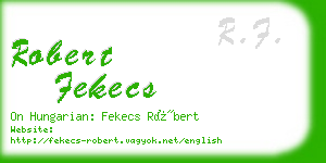 robert fekecs business card